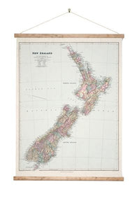Map of New Zealand - Wall Chart Art Print 100% NZ