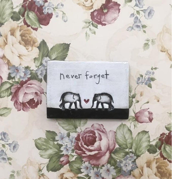 Never Forget Rectangle Ceramic Tile Wall Art M Ceramics