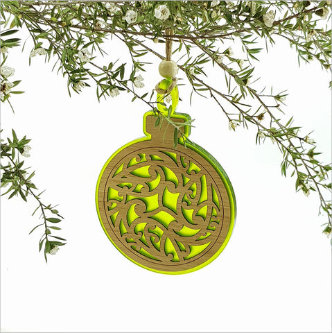 Hanging Ornament - Kowhaiwhai Circle Hanging Ornament Crystal Ashley