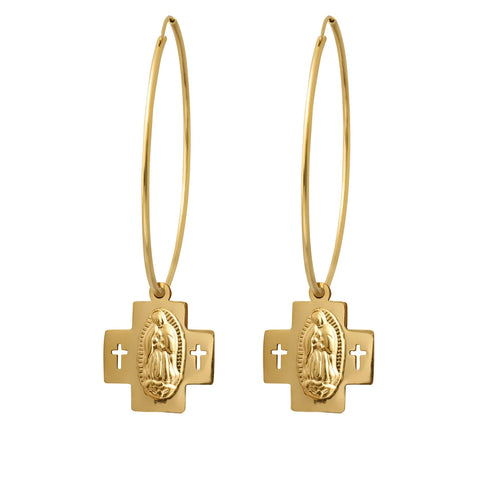 Saint Hoops Double Cross | Gold