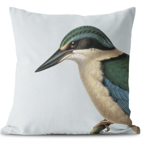 Hushed Bird Kingfisher Cushion Cover Cushion 100% NZ