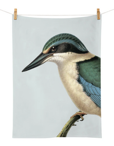 Hushed Blue Kingfisher Tea Towel