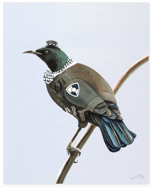 NZ Tui Officer by Bonnie Fraser Art Print Bonnie Fraser