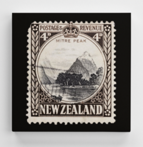 Canvas Print - 4d Mitre Peak New Zealand Stamp