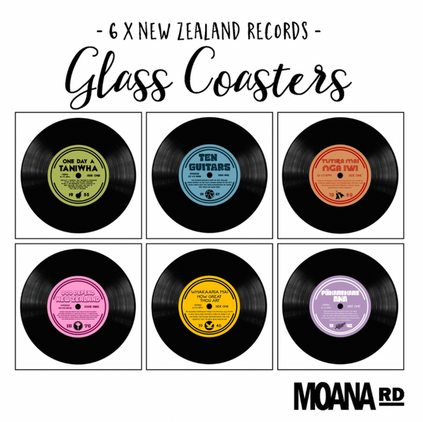 Kiwi Record Glass Coasters