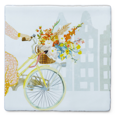 Happiness In A Basket Ceramic Tile