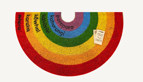 Coir Doormat - Te Reo Rainbow