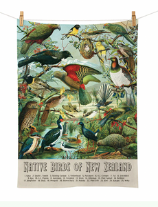 New Zealand Native Birds Tea Towel