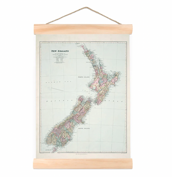 Map of New Zealand - Wall Chart