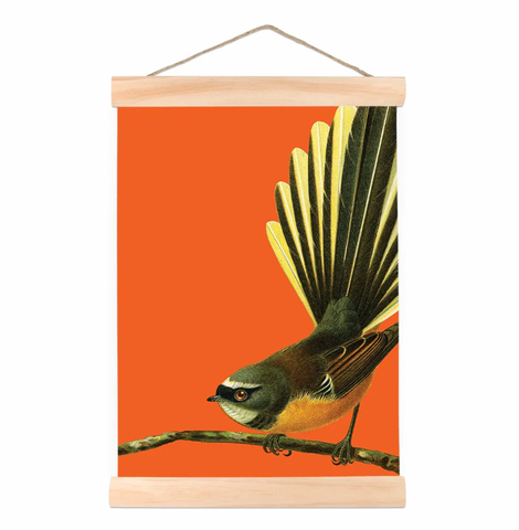 Bright Fantail - Wall Chart Art Print 100% NZ