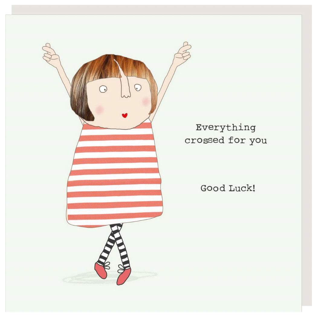 Card - Everything Crossed - Good Luck Greeting Card Rosie Made A Thing