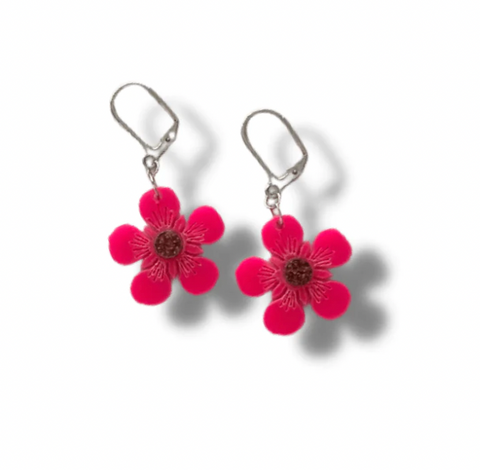 Mānuka - Hot Pink Earrings