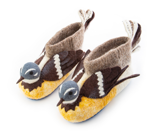 Fantail Hand Felted Woollen Slippers