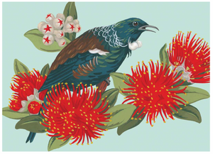 Tui On Pohutukawa - Lens Cloth