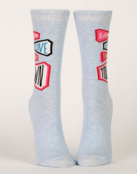 I Love This Town Crew Socks Socks BlueQ
