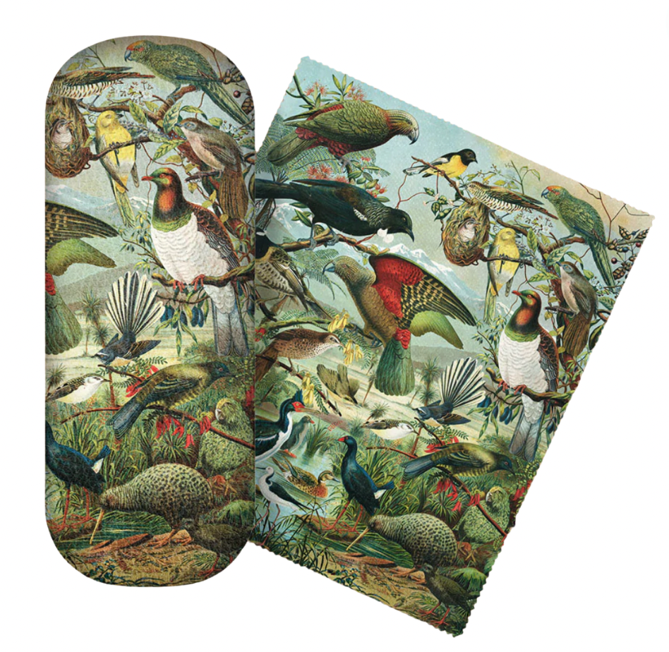 Glasses Case and Lens Cloth Set - Native Birds of NZ
