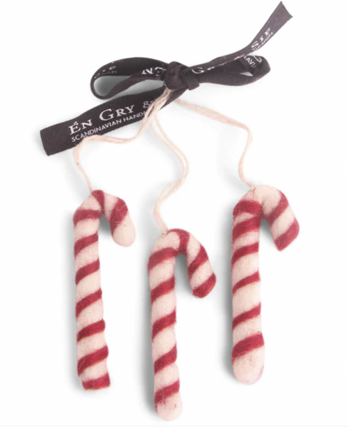 Candy Cane - Felted Wool Hanging Decoration