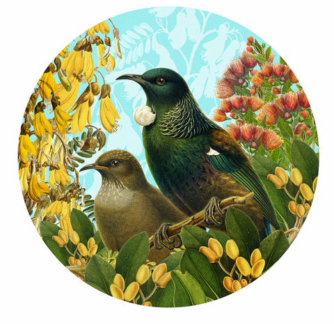 Botanical Tui Art Spots (Decal) Decals 100% NZ