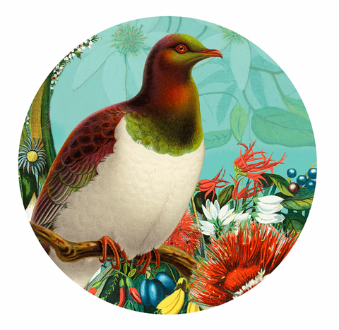 Botanical Kereru Art Spots (Decal) Decals 100% NZ