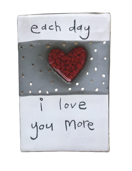 Each Day I Love You More Rectangle Ceramic Tile Wall Art M Ceramics