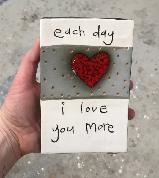 Each Day I Love You More Rectangle Ceramic Tile Wall Art M Ceramics