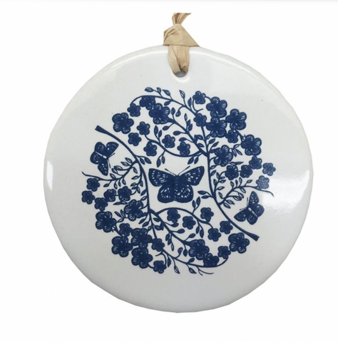 Blue Manuka On White Hanging Tile Tile Jo Luping