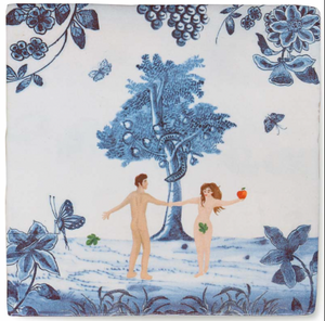 Adam & Eve in the garden of Eden Ceramic Tile
