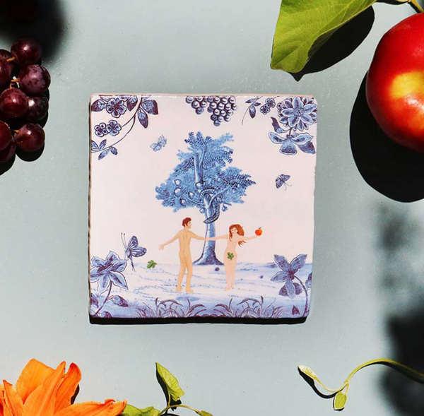 Adam & Eve in the garden of Eden Ceramic Tile