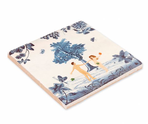 Adam & Eve in the garden of Eden Ceramic Tile