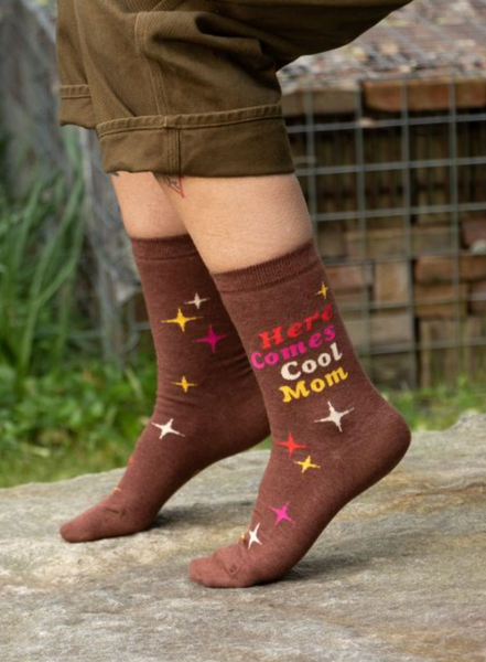 Here Comes Cool Mom Crew Socks