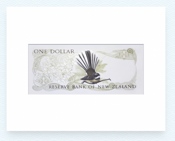 Piwakawaka's One Dollar Note - Jane Crisp - Art Print + Matting