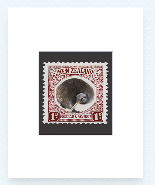 Kiwi Stamp - Jane Crisp - Art Print + Matting