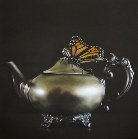 Teapot And Monarch - Jane Crisp - Art Print + Matting