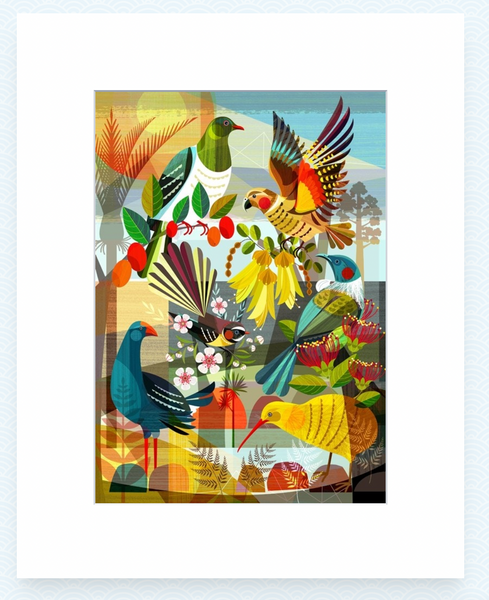 NZ Flora And Fauna - Ellen Giggenbach - Art Print + Matting