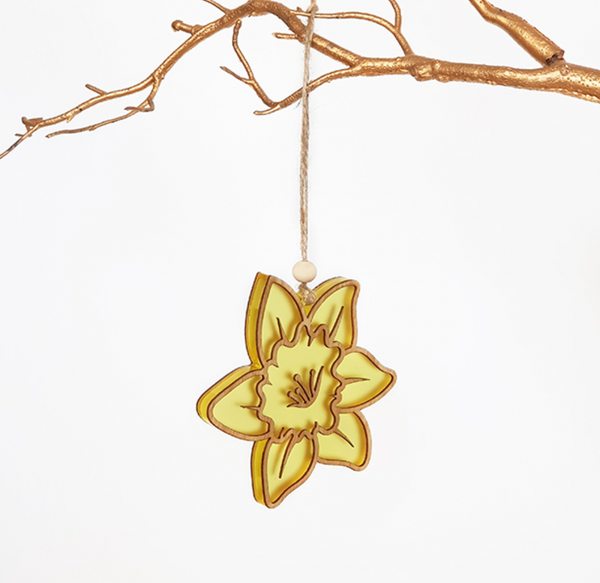 Hanging Ornament - Daffodil Flower Hanging Ornament Crystal Ashley