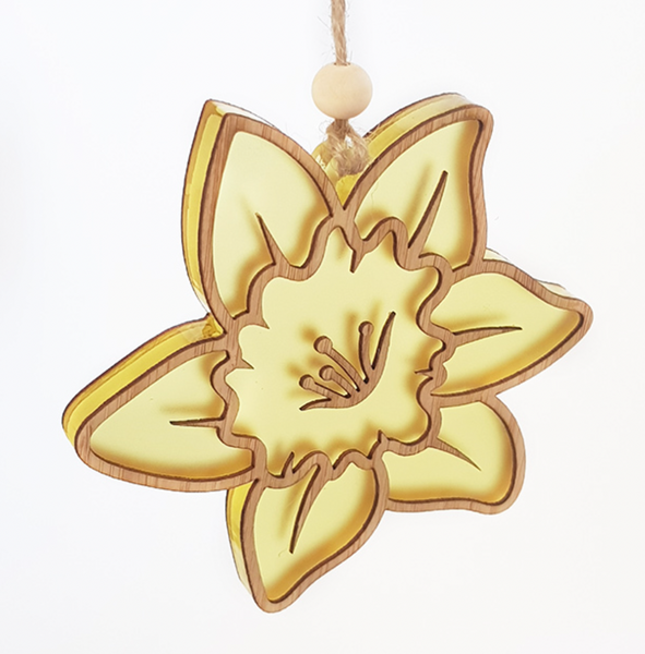 Hanging Ornament - Daffodil Flower Hanging Ornament Crystal Ashley