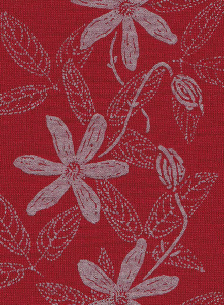 Red clematis Merino Fingerless Gloves