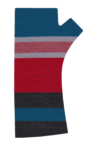 Red lucky dip stripe Merino Fingerless Gloves