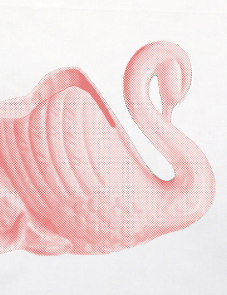 Natural Linen Tea Towel - Swan Ballet Pink