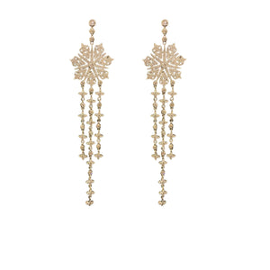 Snowflake Drop Embellished Earrings | Gold