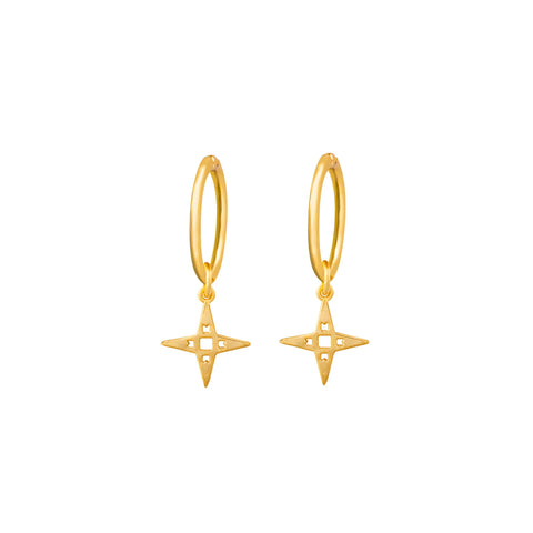 Starseed Gold Hoop and Star Earrings
