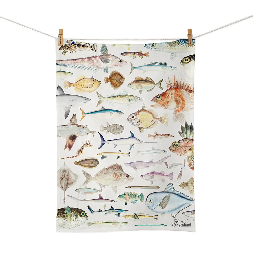 Fishes of New Zealand tea towel