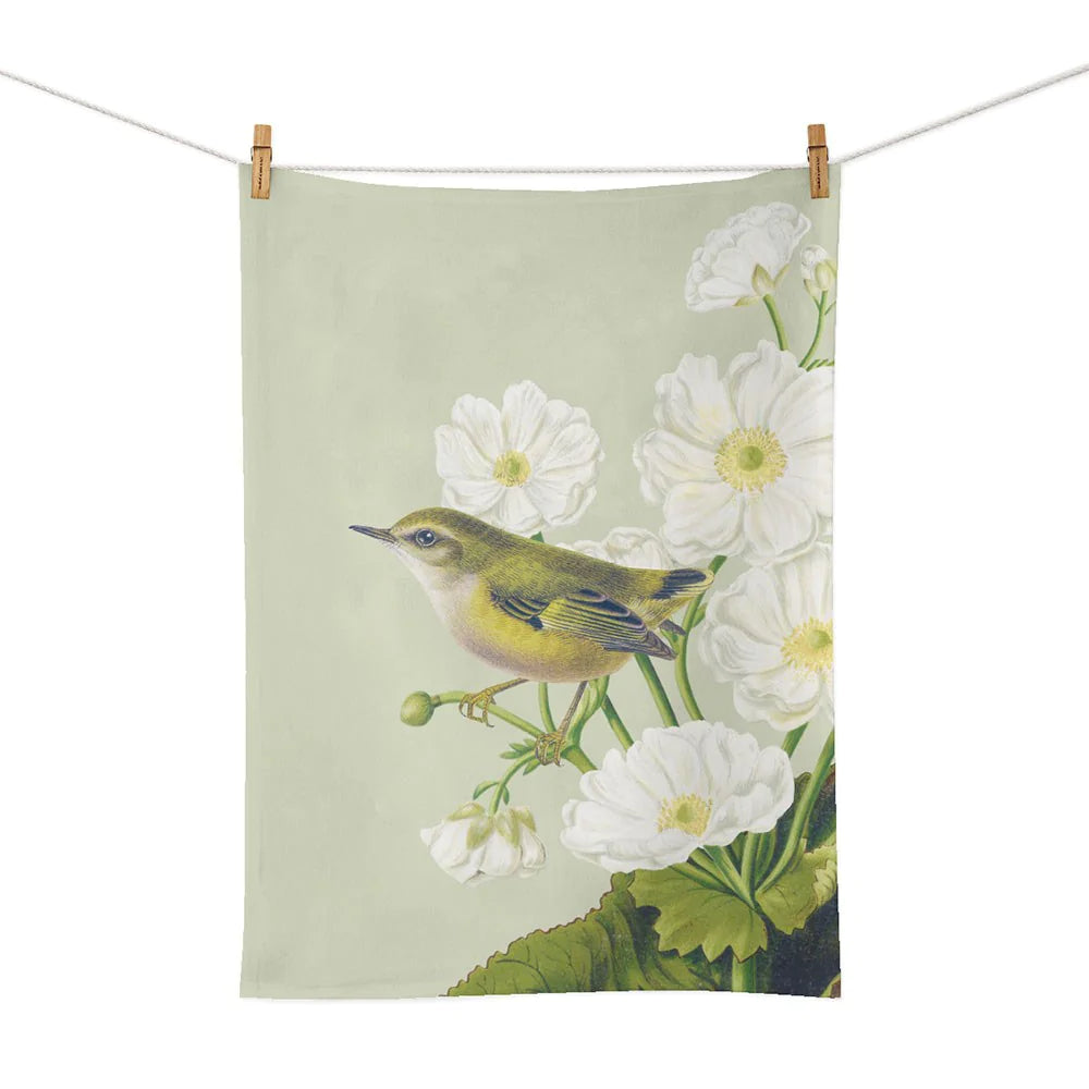 Birds and Botanicals Rifleman- Tea Towel