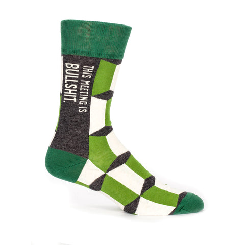 This Meeting is Bullshit - Mens Crew Socks - BlueQ - Design Withdrawals