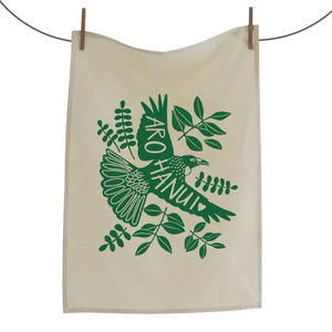 Aroha nui Tui Tea Towel - Green
