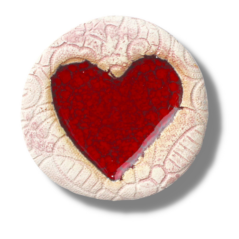 Pink Heart Ceramic Biccie Wall Art M Ceramics