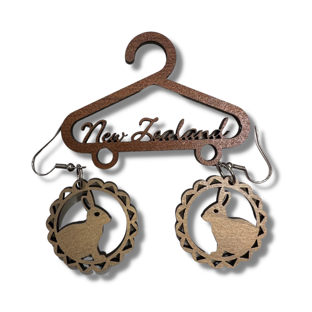 Circle Earrings - Rabbit