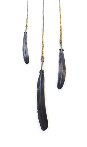 Bronze Hanging Feather Wall Art Koa Bronze