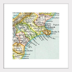 Canterbury - Vintage Map Print Art Print 100% NZ Unframed