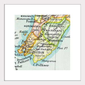 Wellington - Vintage Map Print Art Print 100% NZ Unframed
